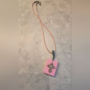 Beautiful Pink Cross Necklace.